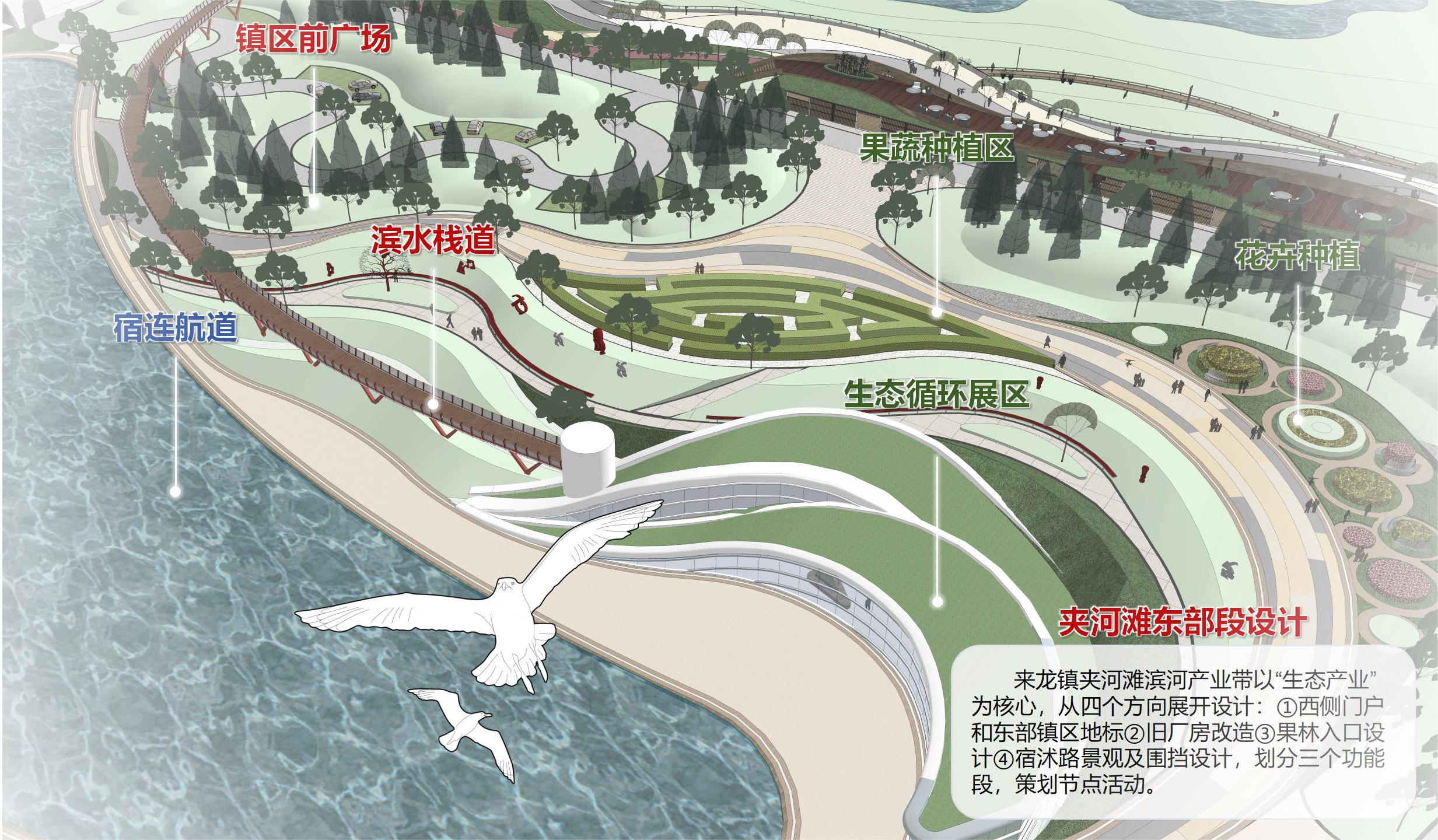 20240301-学思践悟启新程,挺膺担当绘青春——2024 年beat365中文官方网站研究生寒假社会实践总结回顾-“初心服务团”联合建筑学院赴宿豫实践支队-来龙镇夹河滩滨水区景观设计图(部分).jpg